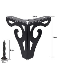 NIBEMINENT Furniture Legs, 10cm Heavy Duty Metal Table Legs with Screws, Perfect for Coffee Table, Dining Cabinet and Sofa (Retro Design, Black)  - Image 3