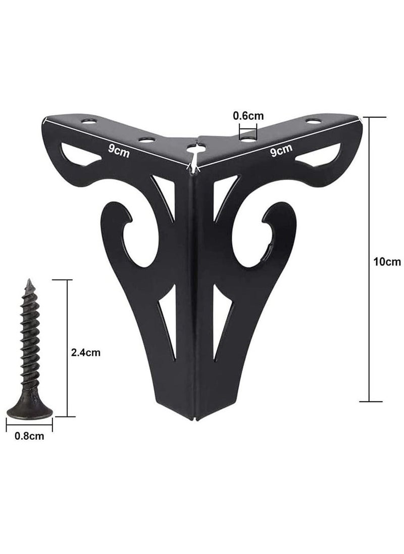 NIBEMINENT - Furniture Legs, 10cm Heavy Duty Metal Table Legs with Screws, Perfect for Coffee Table, Dining Cabinet and Sofa (Retro Design, Black) - Image 1