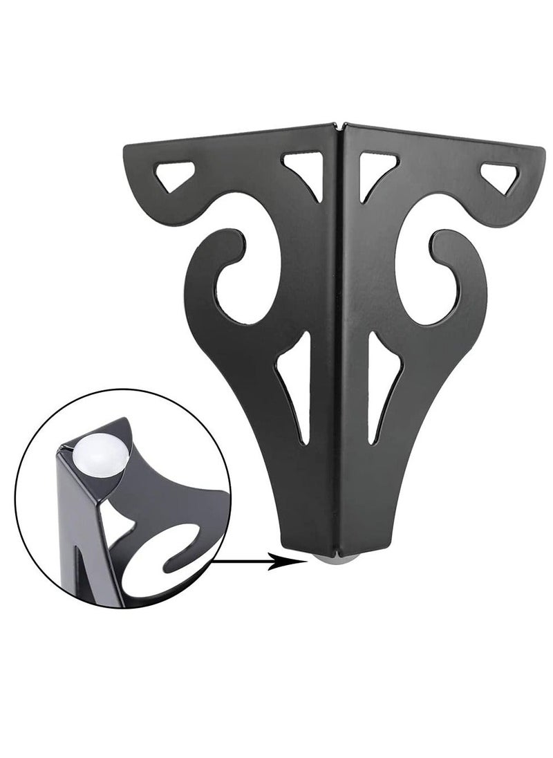 NIBEMINENT - Furniture Legs, 10cm Heavy Duty Metal Table Legs with Screws, Perfect for Coffee Table, Dining Cabinet and Sofa (Retro Design, Black) - Image 1