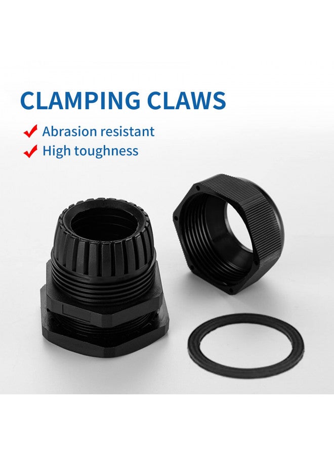 LISTENJIALE Cable Gland Waterproof,LISTENJIALE 50 pcs Adjustable 3-16mm Waterproof Cable Connectors PG7 PG9 PG11 PG13.5 PG16 PG19 Plastic Cable Gland Joints with Gaskets in PP Box(Black) - Image 3