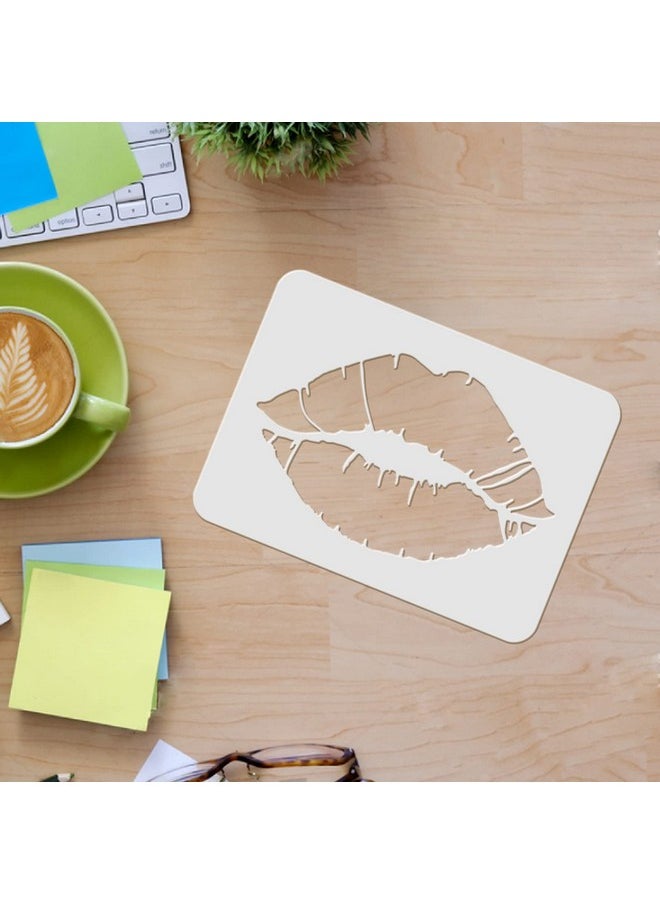 FINGERINSPIRE Lips Drawing Painting Stencils Templates 11.6X8.3 Inch Plastic Stencils Decoration Rectangle Reusable Stencils For Painting On Woodfloorwall And Fabric  - Image 3