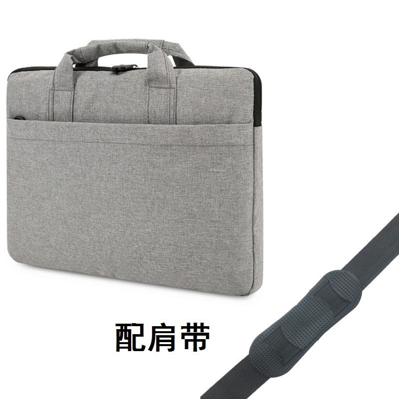 New Crossbody Bag Thin Macbook 13 "Casual Handbag Color Fleece Shoulder Laptop Bag Light gray 