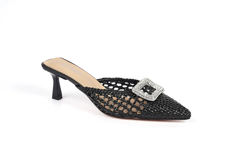 Cuple Womens embelished heeled mules