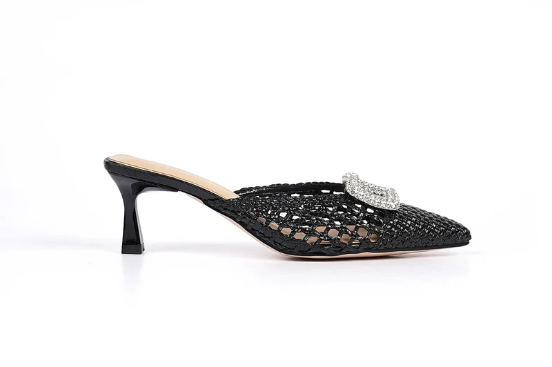 Cuple Womens embelished heeled mules