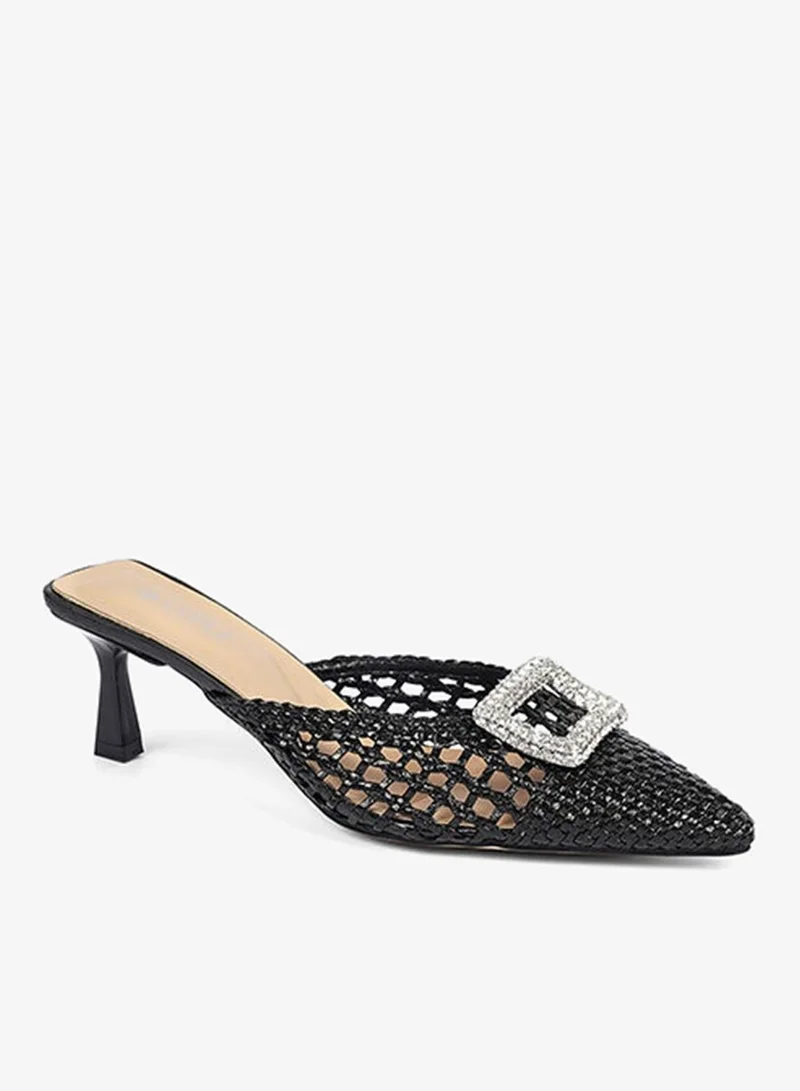 Cuple Womens embelished heeled mules