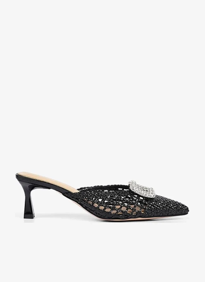 Cuple Womens embelished heeled mules