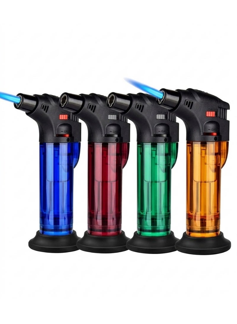 High Power Gas Torch Lighter – Adjustable Blue Flame Torch (Gas NOT Included) Multi-color Bundle of 4 - Image 1