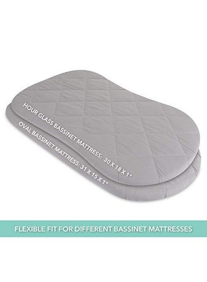 Ely's & Co. Ely's & Co. Patent Pending Jersey Cotton Quilted Waterproof Hourglass Sheet, All in one Bassinet Sheet with Mattress Pad Cover Protection (Grey) - Image 4