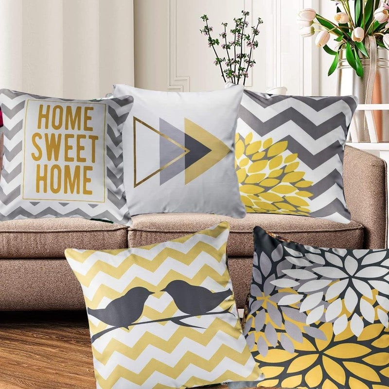 A CUBE LUXURY SOLUTIONS A CUBE LUXURY SOLUTIONS Deer 3D Digital Printed Cushion Cover Set of 5 Size 16x16 Inches  - Image 2