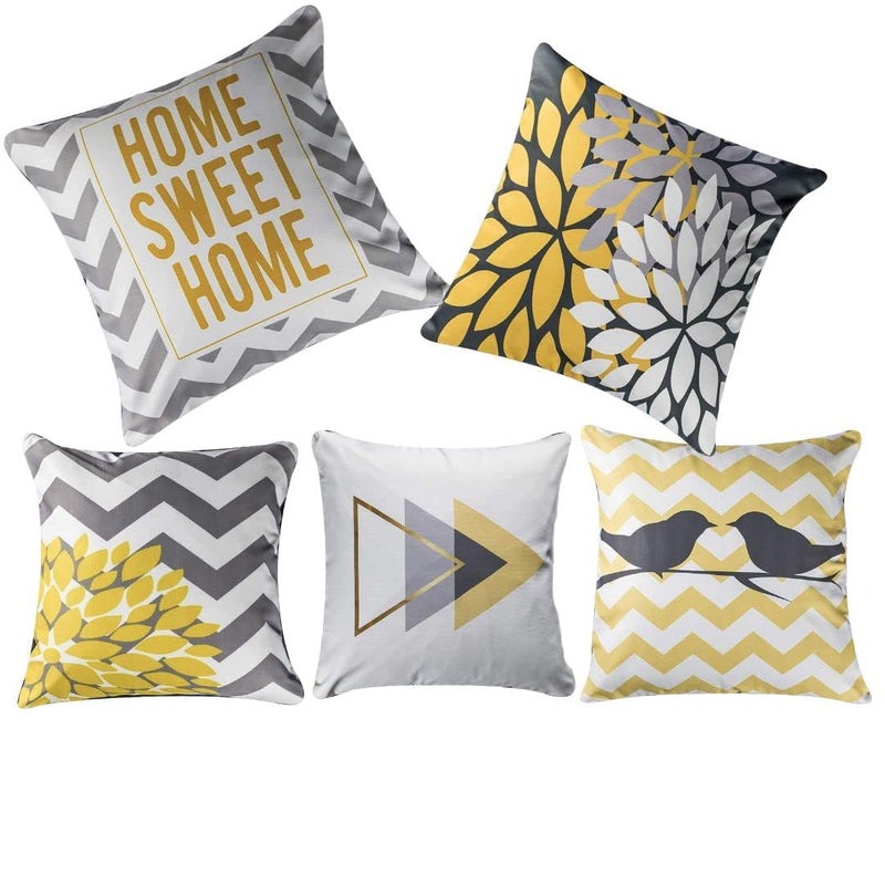 A CUBE LUXURY SOLUTIONS A CUBE LUXURY SOLUTIONS Deer 3D Digital Printed Cushion Cover Set of 5 Size 16x16 Inches  - Image 1