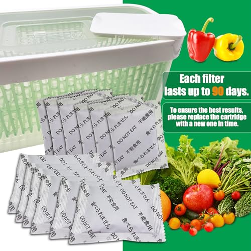 ShuRex 12 Pack Produce Saver Refills Kit for OXO GreenSaver Produce Keepers and Crisper Inserts, Keep Fruits Veg Fresh, Also Compatible with Bluapple Produce Freshness Saver Balls and other Produce Savers - Image 3