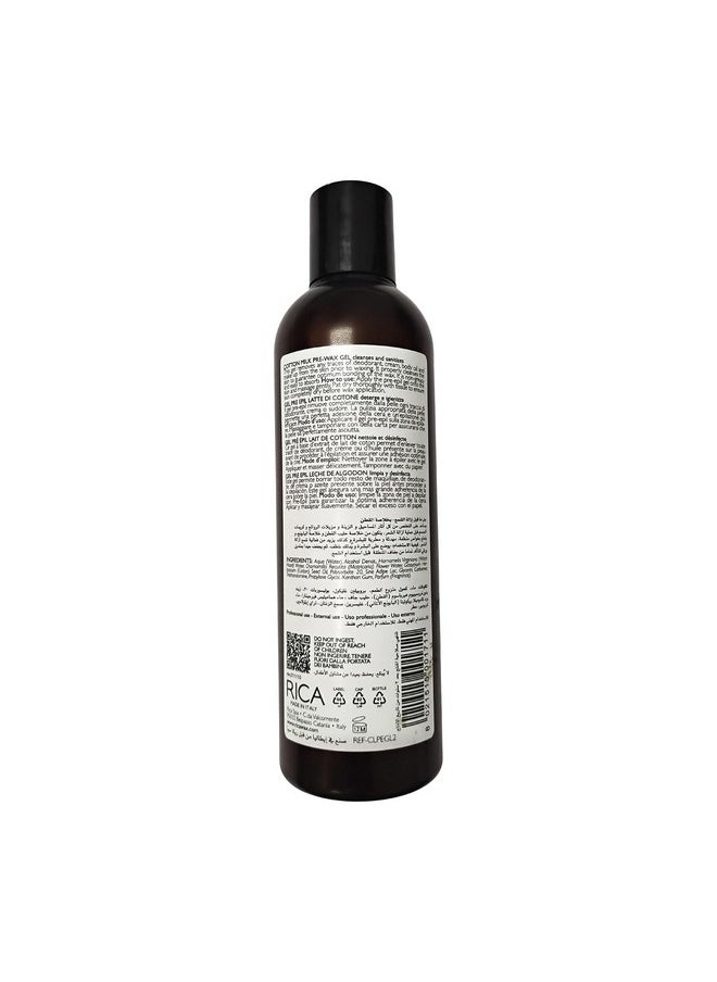 Rica Cotton Milk Pre Wax Gel Cleansing Waxing Hair Cleaning With Naural Extracts For Hydration & Softening Skin - 250Ml  - Image 2
