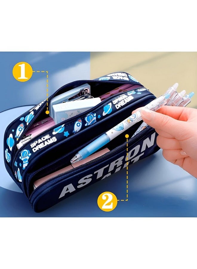 Happy Kids Happy Kids Large Capacity Pencil Pouch (Astronaut) (Black)  - Image 2