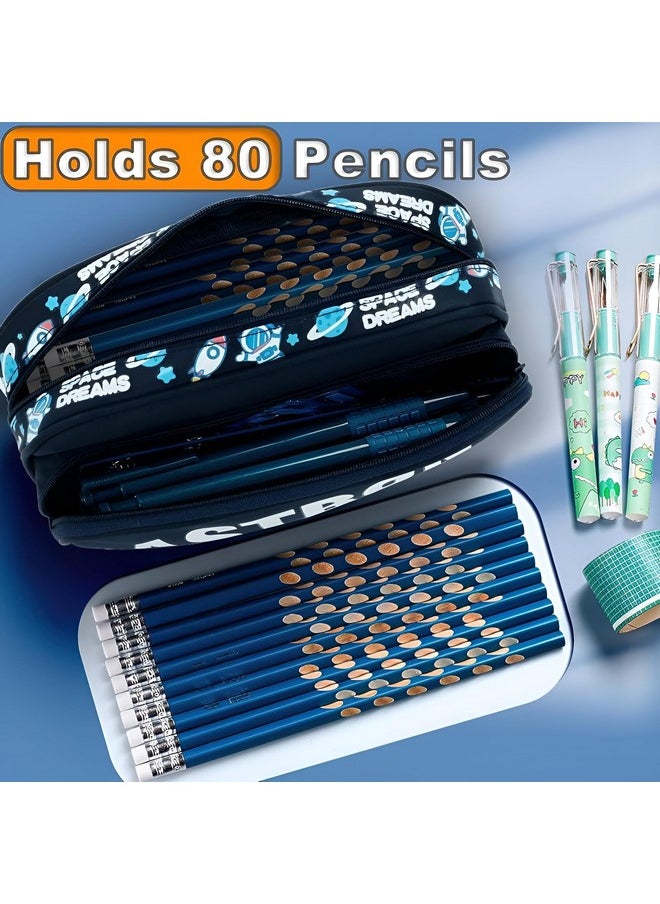 Happy Kids Happy Kids Large Capacity Pencil Pouch (Astronaut) (Black)  - Image 3