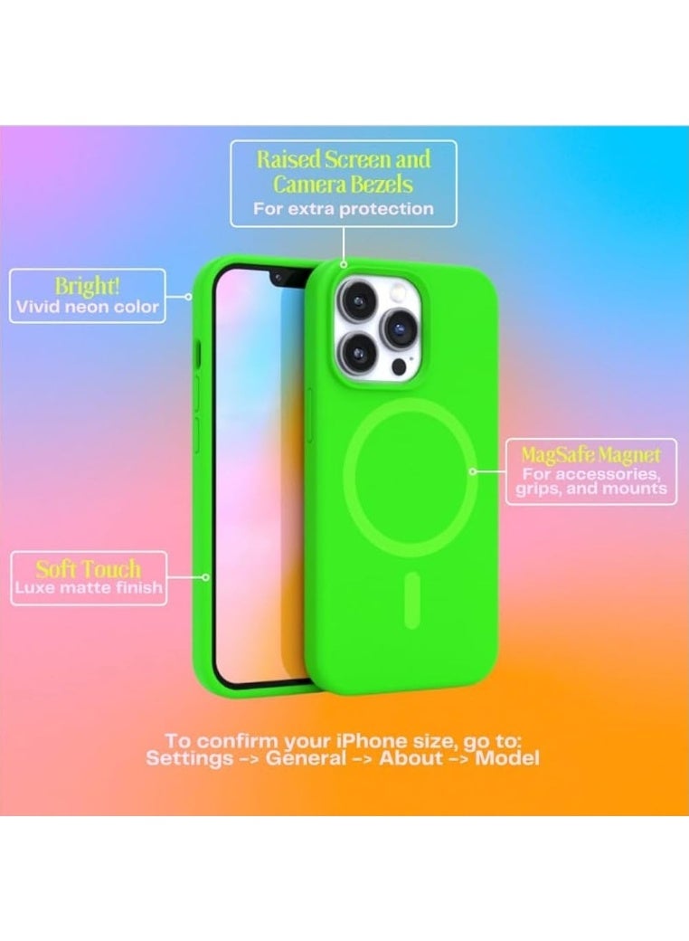 iPhone 16 Pro Case Shockproof Back Cover 5-Layer Silicone Anti-Scratch Shockproof Dirt-Resistant Multicolor MagSafe Silky Soft Touch Natural Microfiber Lining (Green) - Image 2