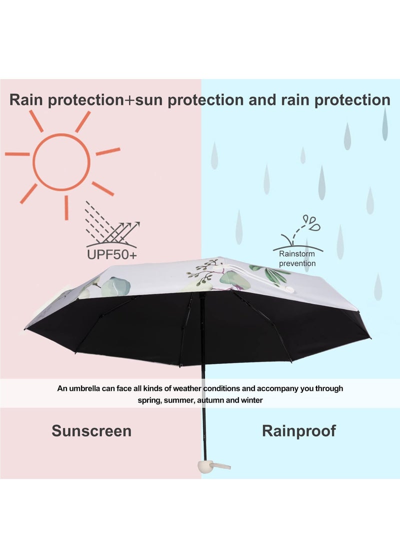 SYOSI - Compact UV-Protected Travel Umbrella,  Dual Sun & Rain Protection with Stylish Case, 8-Rib Lightweight Design - Image 1