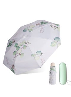 Compact UV-Protected Travel Umbrella,  Dual Sun & Rain Protection with Stylish Case, 8-Rib Lightweight Design