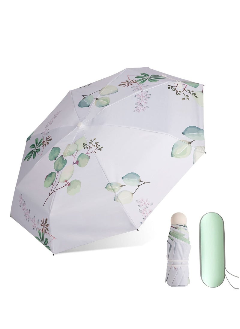 SYOSI - Compact UV-Protected Travel Umbrella,  Dual Sun & Rain Protection with Stylish Case, 8-Rib Lightweight Design - Image 1