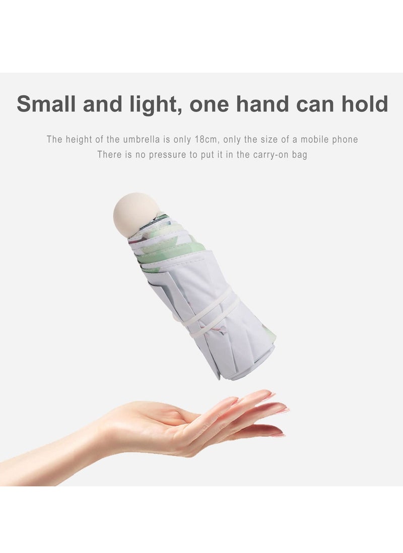 SYOSI - Compact UV-Protected Travel Umbrella,  Dual Sun & Rain Protection with Stylish Case, 8-Rib Lightweight Design - Image 1