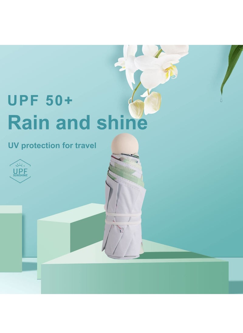 SYOSI - Compact UV-Protected Travel Umbrella,  Dual Sun & Rain Protection with Stylish Case, 8-Rib Lightweight Design - Image 1