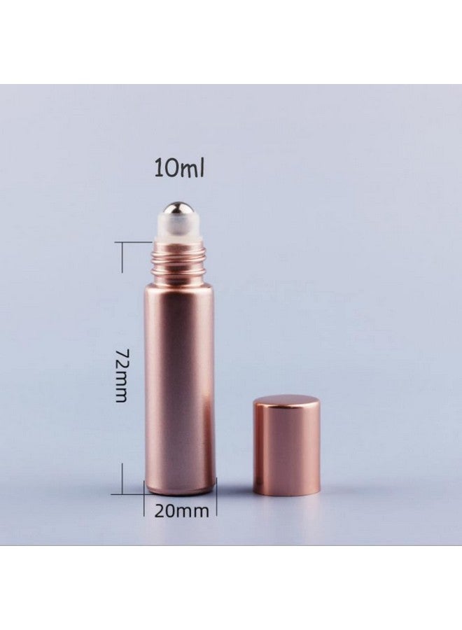 Devinez Multipurpose Rose Gold Color Roll On Glass Bottle with steel Ball, 10 ml with Cap (Pack of 2), for Beauty, Essential Oils, Blends, Skin Care, Travel, Toners, Cosmetic & DIY - Image 2
