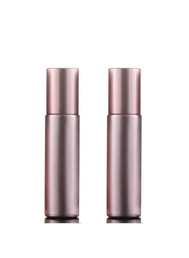 Devinez Multipurpose Rose Gold Color Roll On Glass Bottle with steel Ball, 10 ml with Cap (Pack of 2), for Beauty, Essential Oils, Blends, Skin Care, Travel, Toners, Cosmetic & DIY - Image 1