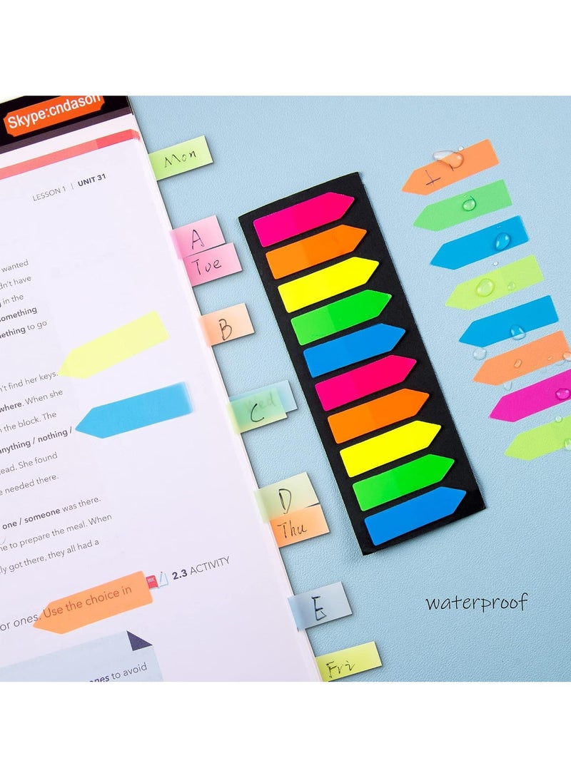 أوزيغالور 1200 قطعة من علامات التبويب اللاصقة، أسهم وعلامات فهرسة بـ 10 ألوان أساسية للكتب والملاحظات - Image 4
