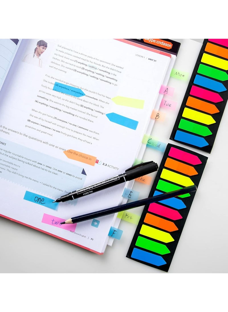 أوزيغالور 1200 قطعة من علامات التبويب اللاصقة، أسهم وعلامات فهرسة بـ 10 ألوان أساسية للكتب والملاحظات - Image 5