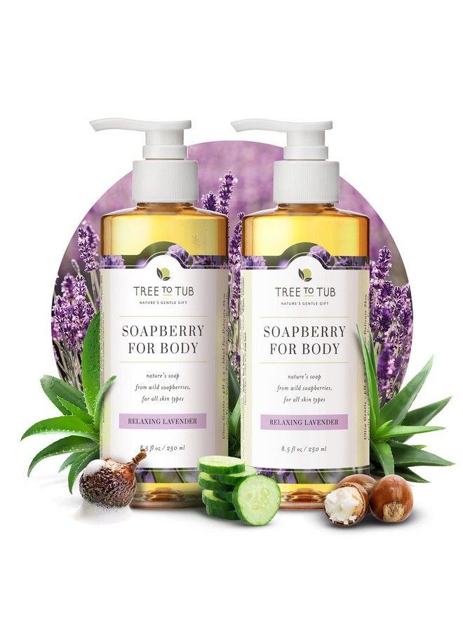 Tree to Tub غسول جسم لافندر للبشرة الحساسة والبشرة الجافة متوازن الحموضة مرطب غسول جسم مرطب خالي من الكبريتات صابون نباتي للنساء والرجال مع زبدة الشيا العضوية وألوة فيرا طبيعية   - Image 2