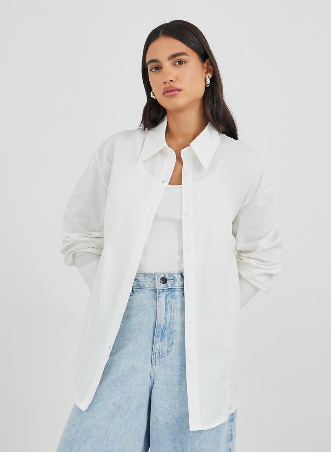 ستايلي قميص ستايلي بأكمام طويلة وياقة سادة - Image 1