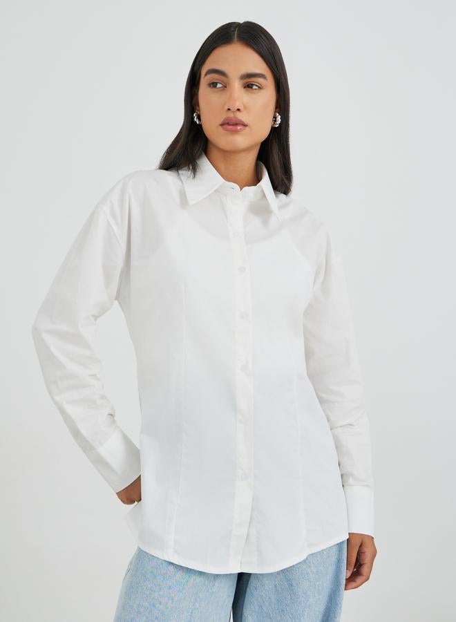 ستايلي قميص ستايلي بأكمام طويلة وياقة سادة - Image 2