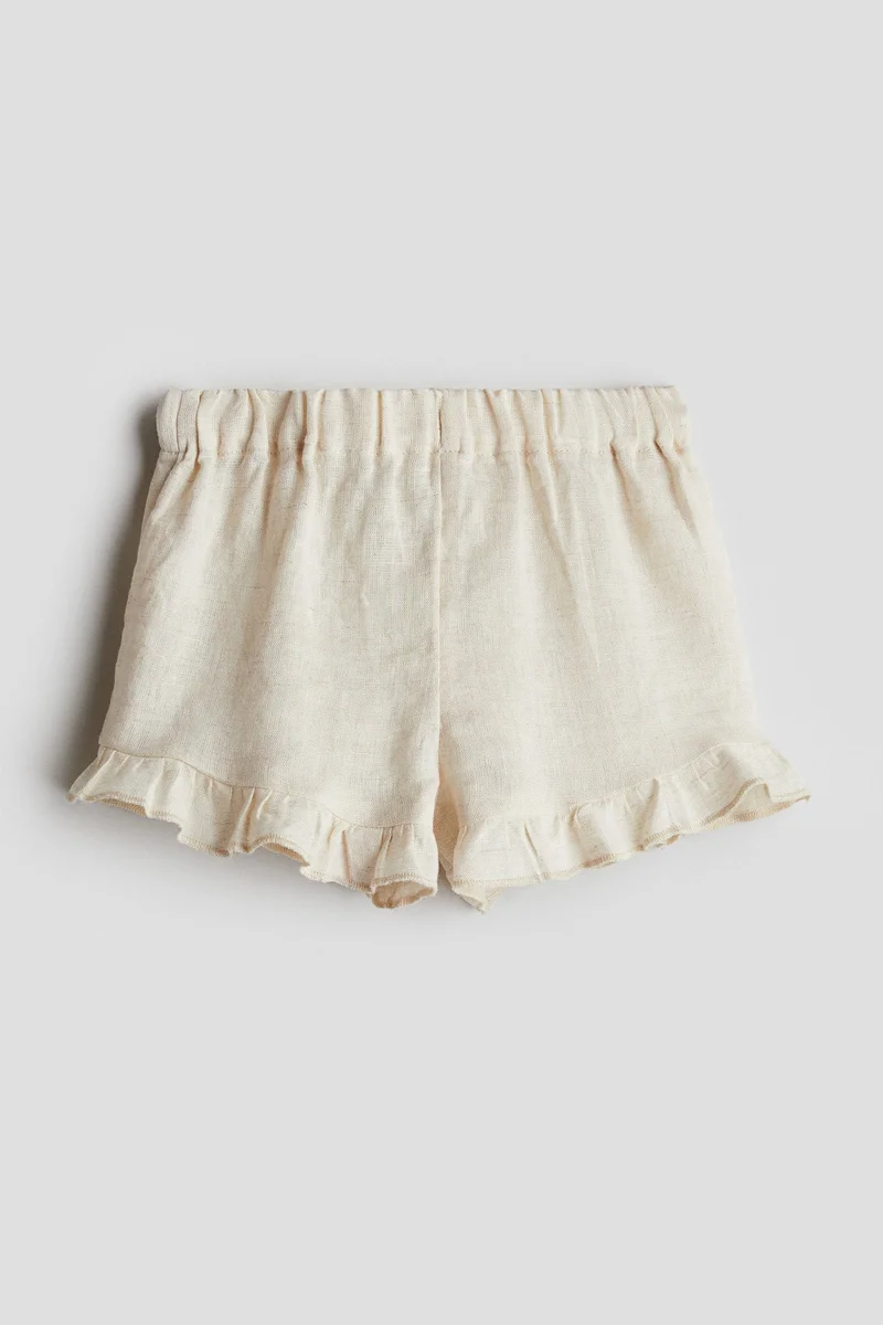 اتش اند ام Frilled linen shorts
