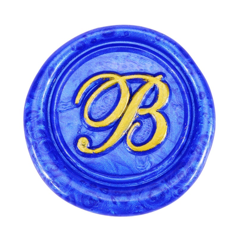 Yoption ختم الشمع حرف B، طابع ختم الشمع الكلاسيكي برأس نحاسي عتيق ومقبض خشبي للحرف الأبجدية (B) - Image 4