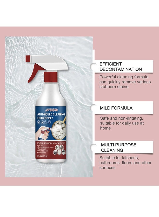 Jaysuing JAYSUNG Anti-Mildew Cleaning Foam Spray – Heavy Duty Stain Remover – Mildew Stain Cleaner – For Walls, Tiles, Kitchens And Bathrooms - Image 2