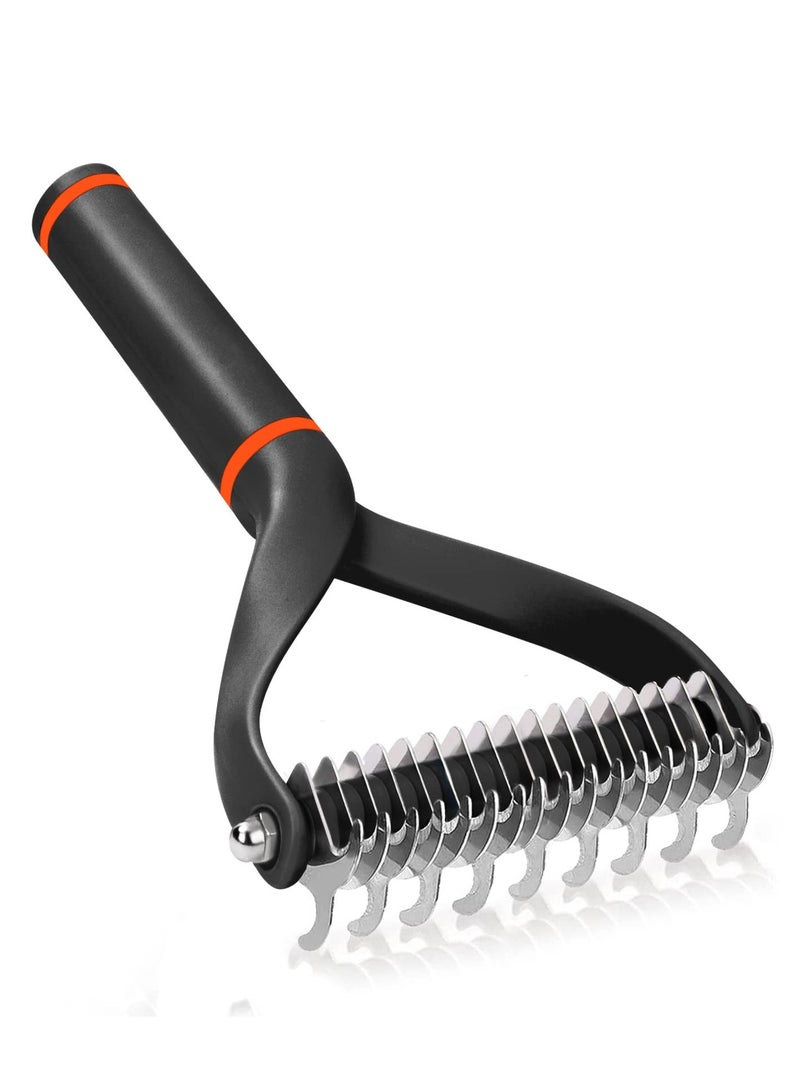 Excefore فرشاة إزالة الشعر الزائد للحيوانات الأليفة، مشط إزالة التشابك للكلاب والقطط، مشط العناية بالحيوانات الأليفة، مشط إزالة الشعر الزائد للكلاب والقطط وأداة إزالة التشابك للعناية بالحيوانات الأليفة - Image 1