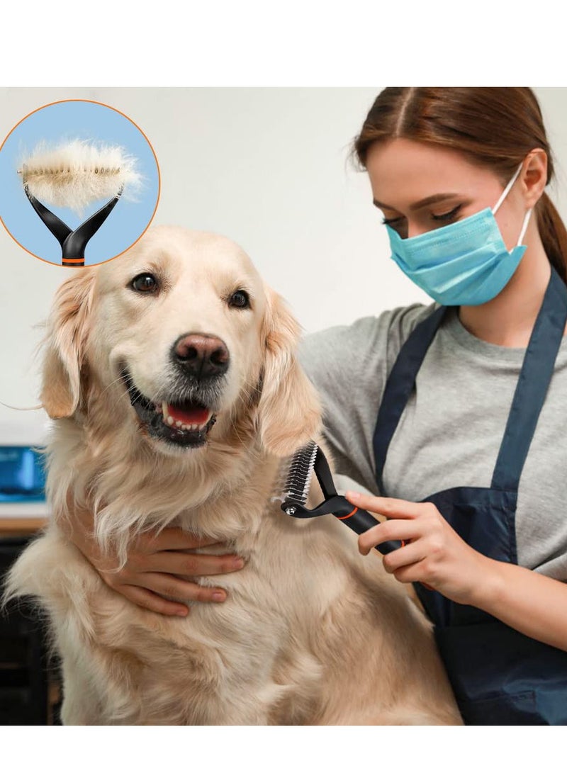 Excefore فرشاة إزالة الشعر الزائد للحيوانات الأليفة، مشط إزالة التشابك للكلاب والقطط، مشط العناية بالحيوانات الأليفة، مشط إزالة الشعر الزائد للكلاب والقطط وأداة إزالة التشابك للعناية بالحيوانات الأليفة - Image 4