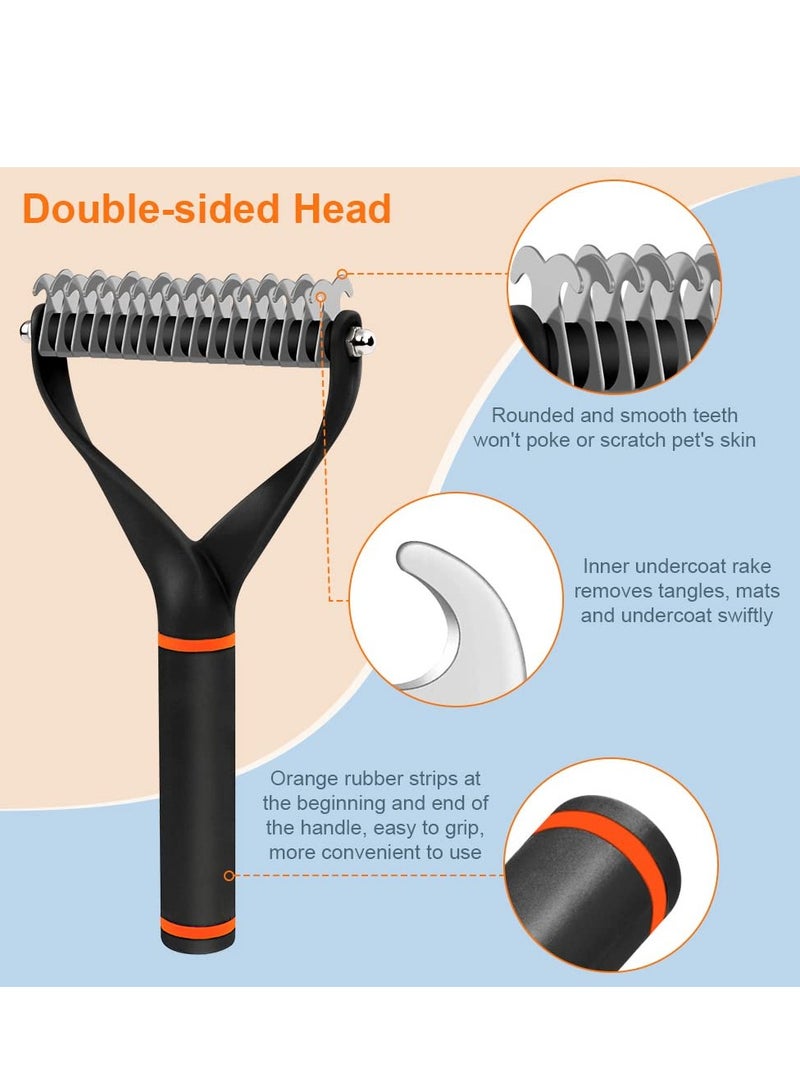 Excefore فرشاة إزالة الشعر الزائد للحيوانات الأليفة، مشط إزالة التشابك للكلاب والقطط، مشط العناية بالحيوانات الأليفة، مشط إزالة الشعر الزائد للكلاب والقطط وأداة إزالة التشابك للعناية بالحيوانات الأليفة - Image 2