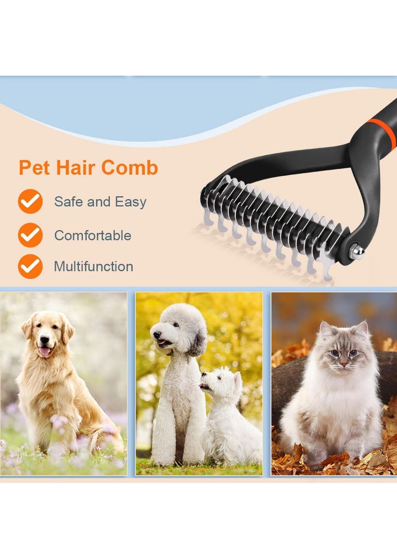 Excefore فرشاة إزالة الشعر الزائد للحيوانات الأليفة، مشط إزالة التشابك للكلاب والقطط، مشط العناية بالحيوانات الأليفة، مشط إزالة الشعر الزائد للكلاب والقطط وأداة إزالة التشابك للعناية بالحيوانات الأليفة - Image 5
