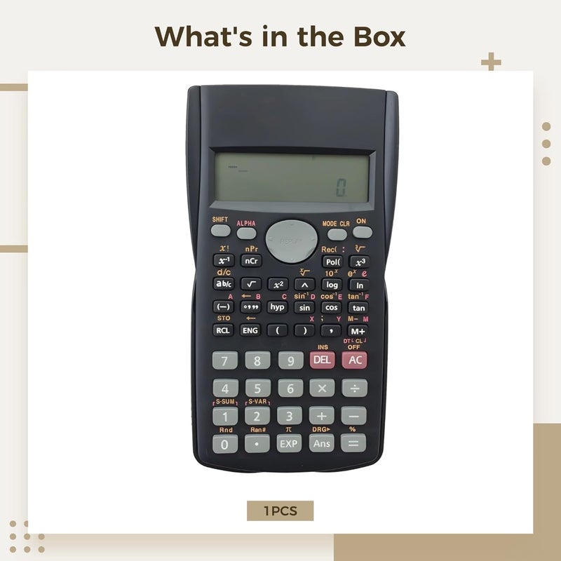 82Ms-A Scientific Function Calculator with 2-Line Display and Multi-Function Keys, Ergonomically Designed for School Use, Battery-Powered - Image 3