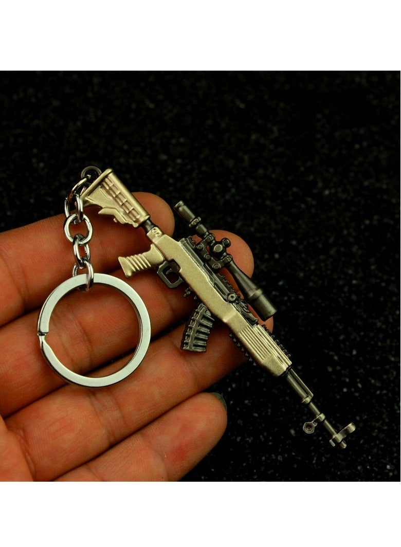 4 قطع من سلسلة المفاتيح المعدنية الصغيرة PUBG ذات الطراز القديم - Image 5