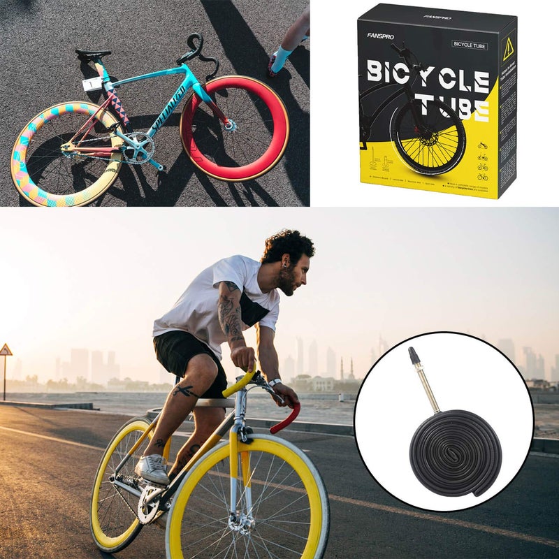 FANSPRO 2 Pack 700 x 23-25c Road Bike Inner Tubes, 60mm Presta Valve Premium Quality Butyl Inner Tube with 2 Tire Levers - Image 5