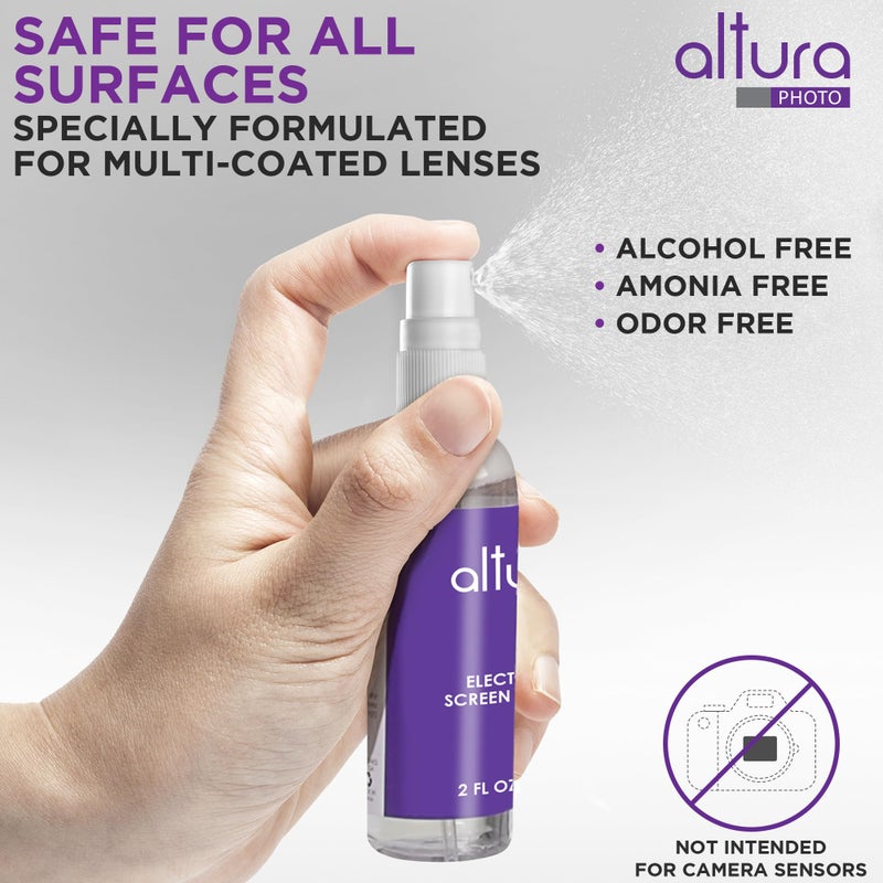 Altura Photo Camera Cleaning Kit - Camera Accessories Electronics Bundle - Lens Cleaner Spray, Brush, Pen, Cloths, Wipes, Air Blower - DSLR Photography Accessories Lens Cleaning Kit Photographer Gifts - Image 3