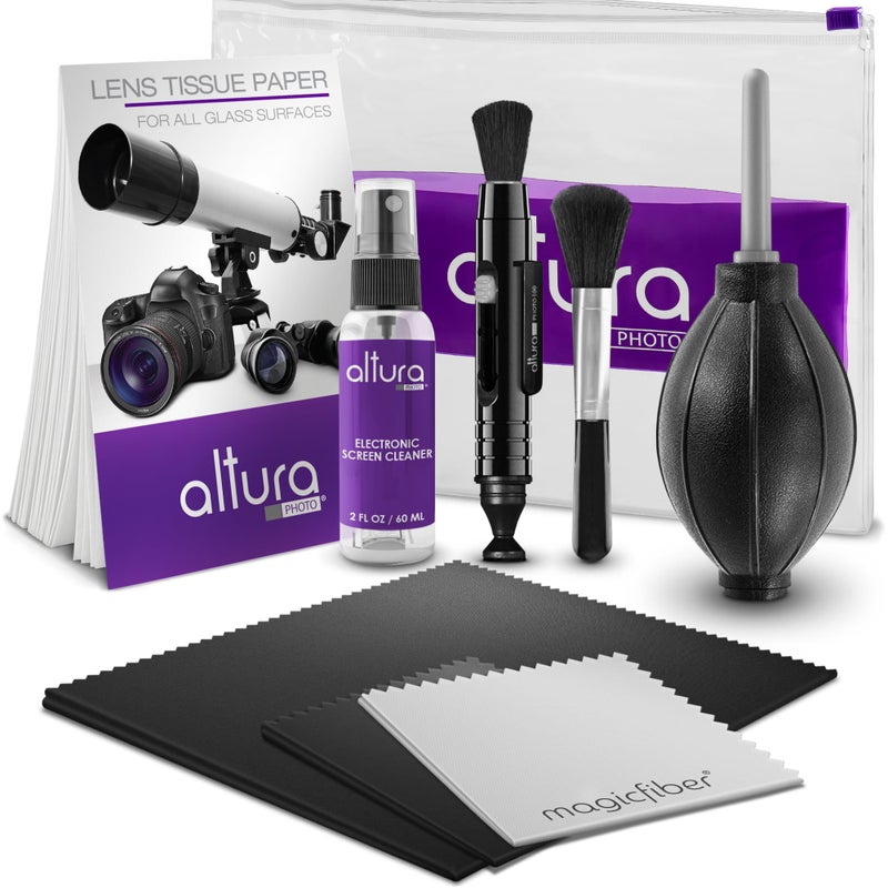 Altura Photo Camera Cleaning Kit - Camera Accessories Electronics Bundle - Lens Cleaner Spray, Brush, Pen, Cloths, Wipes, Air Blower - DSLR Photography Accessories Lens Cleaning Kit Photographer Gifts - Image 1