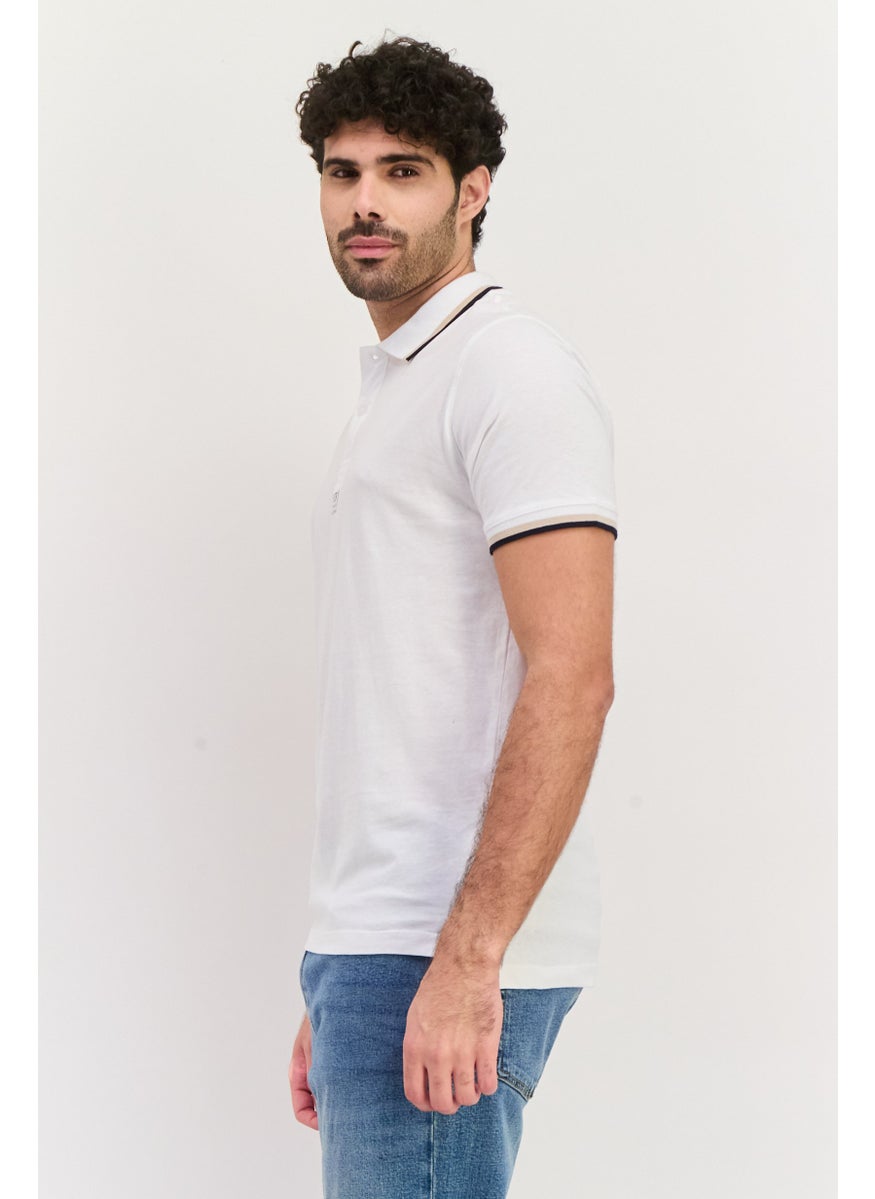 Gazzarrini Men Regular Fit Graphic Print Short Sleeves Polo Shirt, White  - Image 2