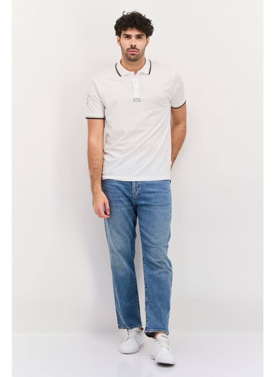 Gazzarrini Men Regular Fit Graphic Print Short Sleeves Polo Shirt, White  - Image 3