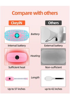SYOSI Period Heating Pad, Portable Electric Waist Belt with 3 Heat Levels and Vibration Massage Modes Fast Wrap for Cramps Back Pain Relief Women Girl  - Image 3