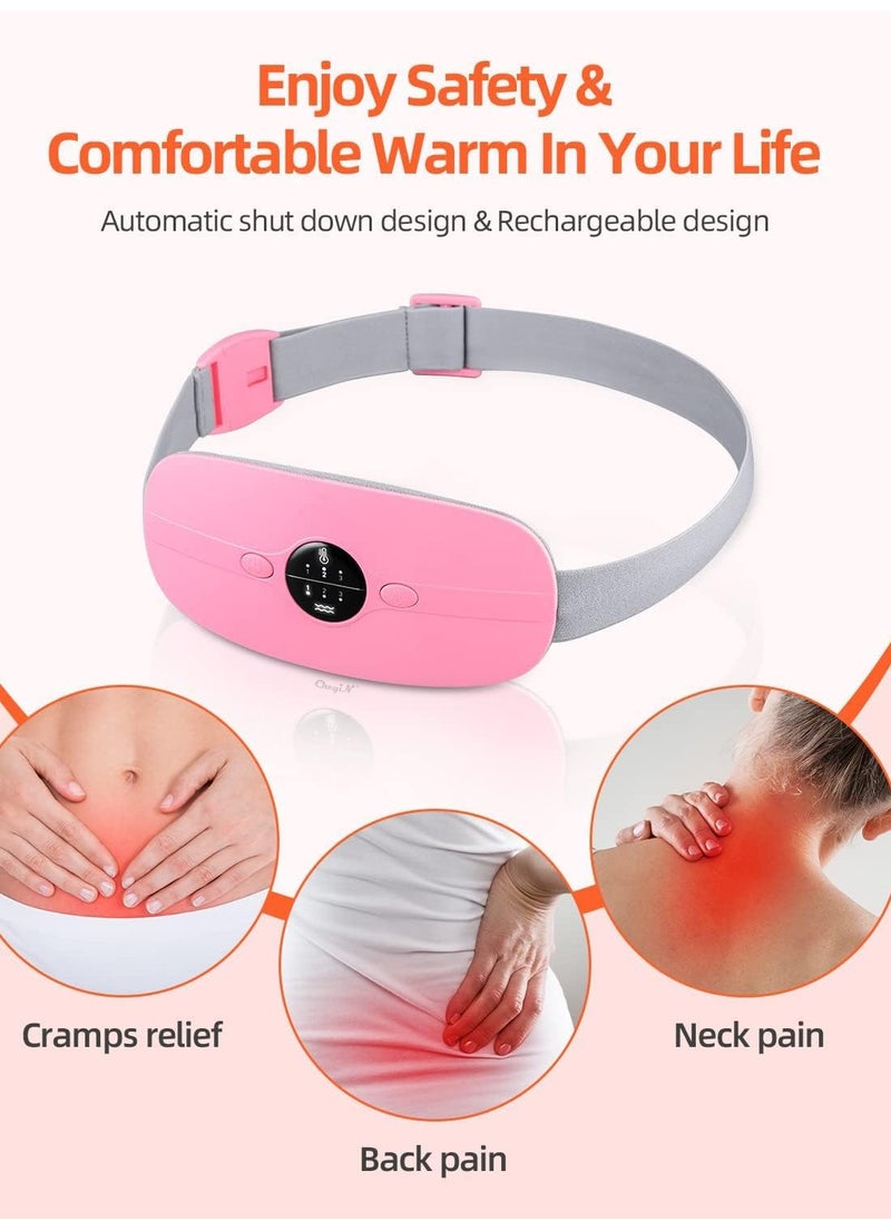 SYOSI Period Heating Pad, Portable Electric Waist Belt with 3 Heat Levels and Vibration Massage Modes Fast Wrap for Cramps Back Pain Relief Women Girl  - Image 2