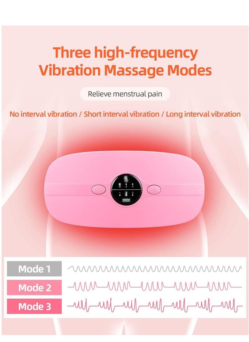 SYOSI Period Heating Pad, Portable Electric Waist Belt with 3 Heat Levels and Vibration Massage Modes Fast Wrap for Cramps Back Pain Relief Women Girl  - Image 4