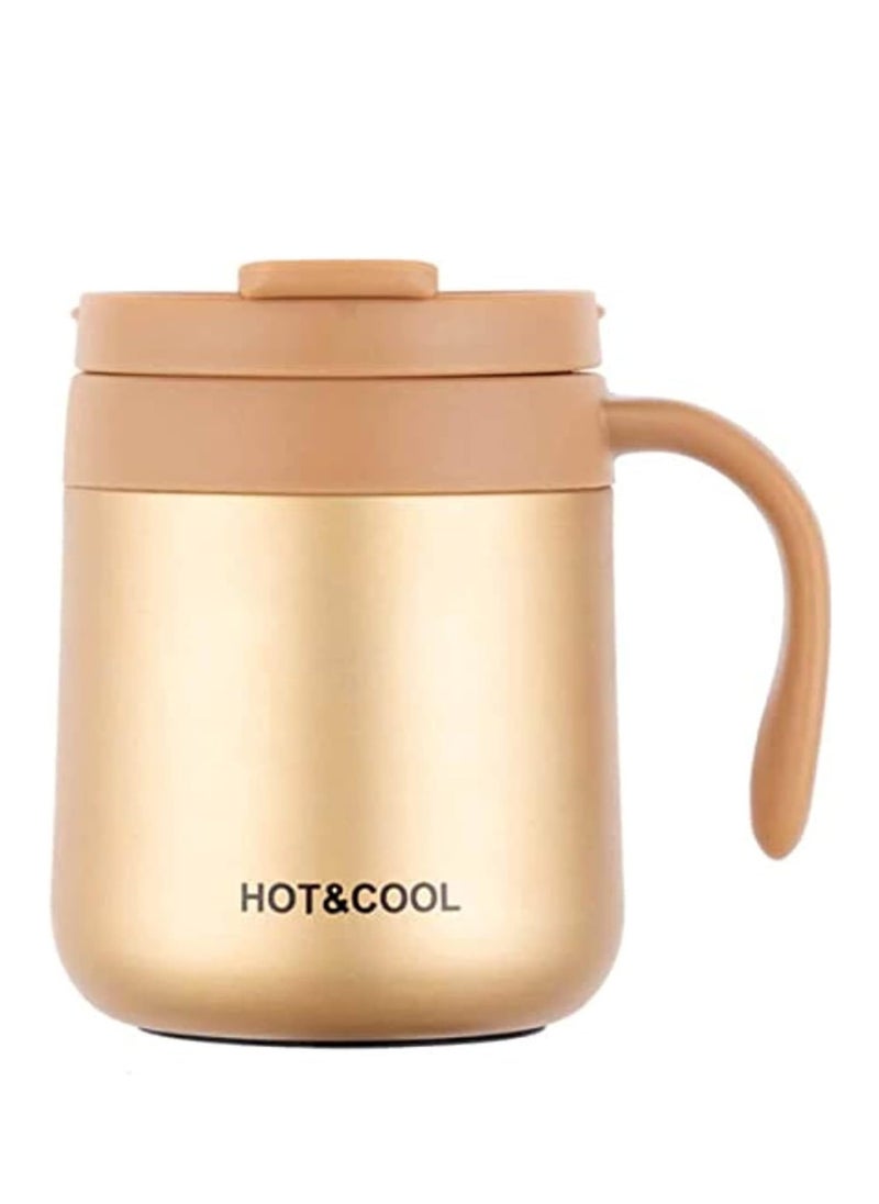 Generic - Coffee and hot and cold drinks mug with handle and lid with vacuum feature (capacity 450 ml - Image 1