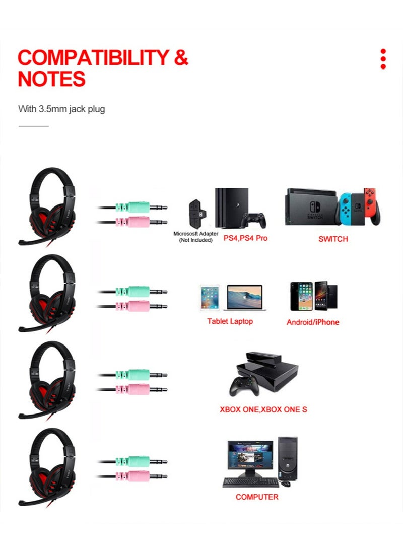 T-WOLF - Wired Gaming Keyboard and Mouse Headset Combo,Rainbow LED Backlit Wired Keyboard,Over Ear Headphone with Mic,Rainbow Backlit Gaming Mice,Mouse Pad,for PC,Laptop,Mac,PS4,Xbox(Black) - Image 1